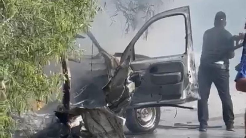  4 شهداء واحتراق سيارة إثر غارة جوية على طريق بافليه
